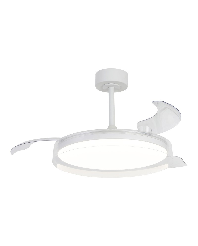 GLASS FAN * PLAFÓN / VENTILADOR 53 CM - BLANCO-TRANSPARENTE